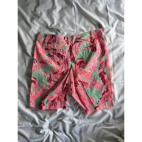 Lilly Pulitzer Chipper Shorts Womens 10 Parrot Print Summer Casual Preppy Resort - Picture 2 of 11